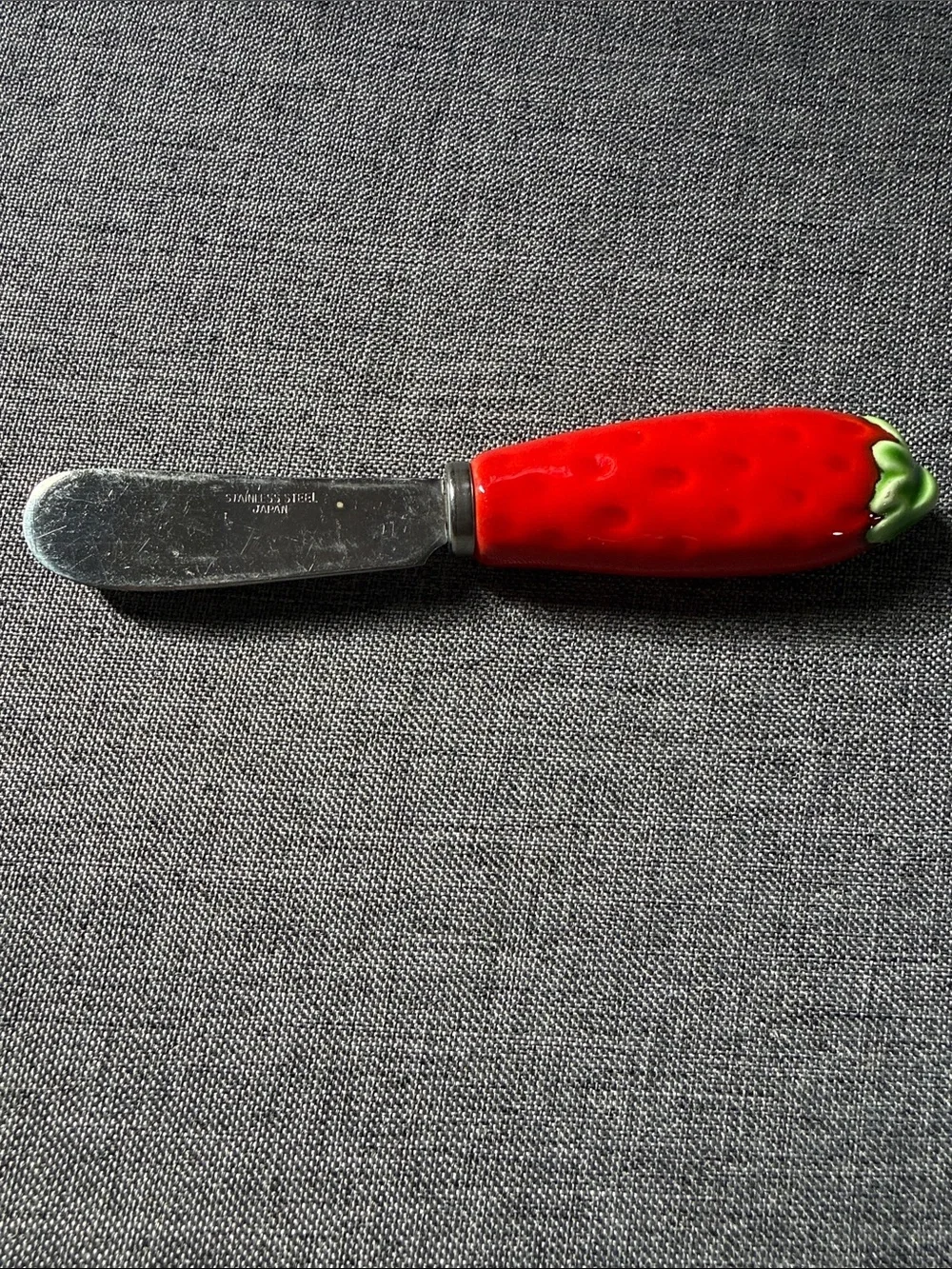 Vintage Shafford Strawberry-Handle Butter Knife - Stainless Steel Japan